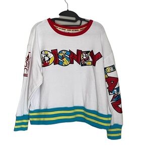 Disney Parks Mickey and Friends Ringer Sweatshirt Women Walt Disney World Large